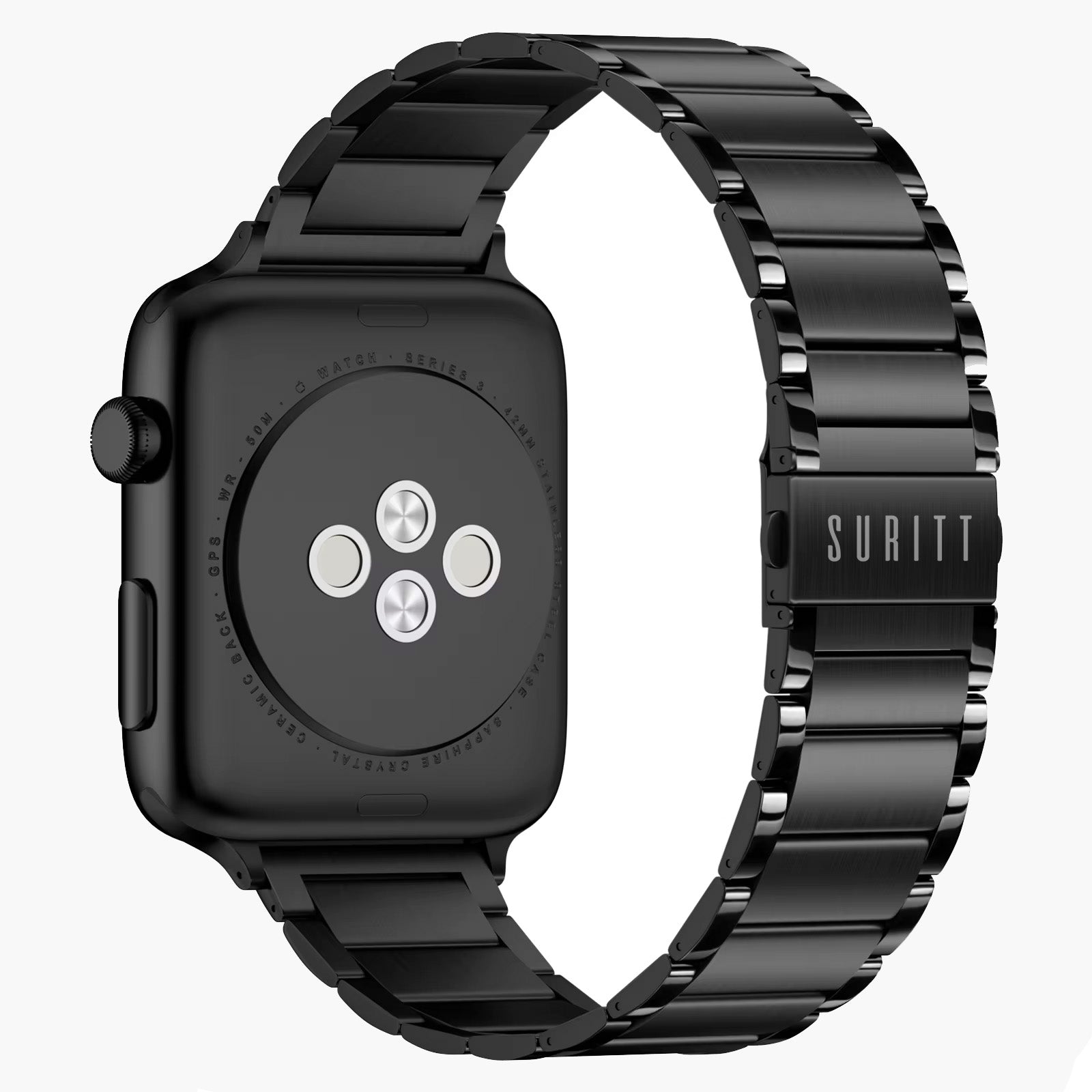 Regal Black Apple Watch Metallgliederarmband