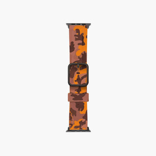 apple watch band with orange camo print