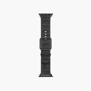 Black cocodrile print band for apple watch - Suritt