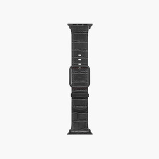 Black cocodrile print band for apple watch - Suritt