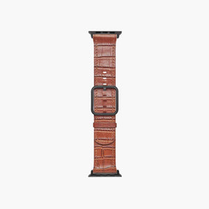 brown cocodrile print band apple watch - Sidney