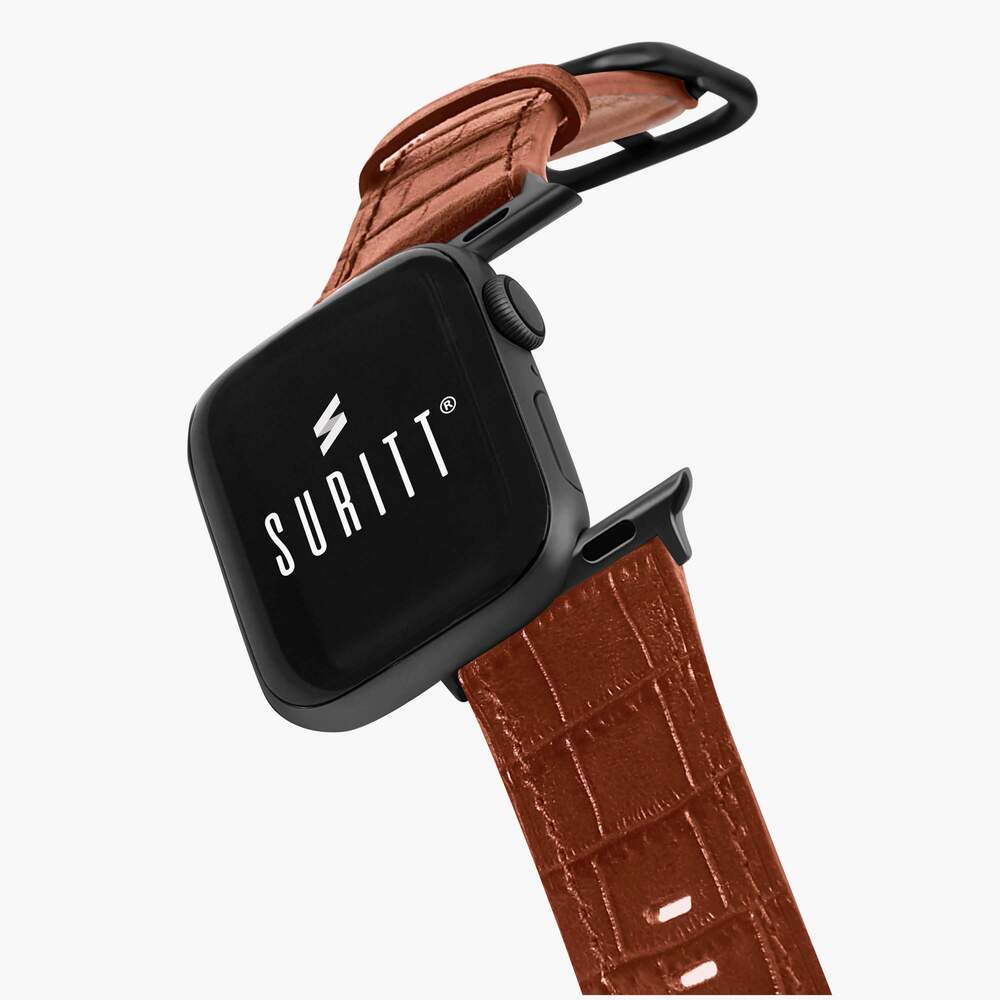 brown cocodrile print strap iwatch -Sidney