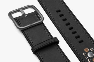 constellation black leather band for apple watch - suritt