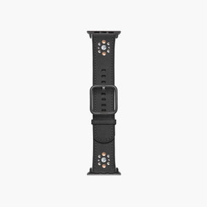 constellation black leather strap for apple watch - suritt