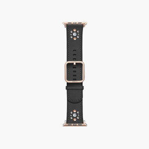 constellation black leather strap for apple watch