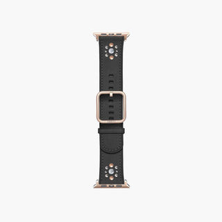 constellation black leather strap for apple watch