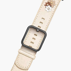 Daisy apple watch cream flower band, leather