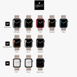 Gold band in acier for apple watch different colors