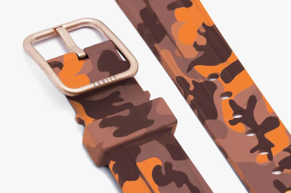 iwatch sport strap with orange camo print