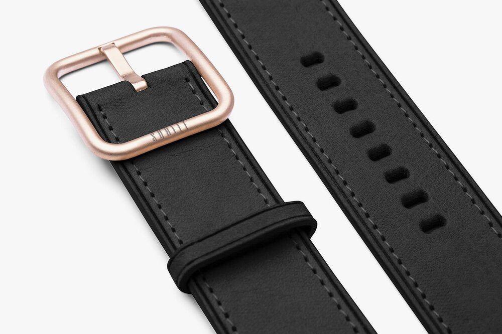 leather apple watch band in black - rio