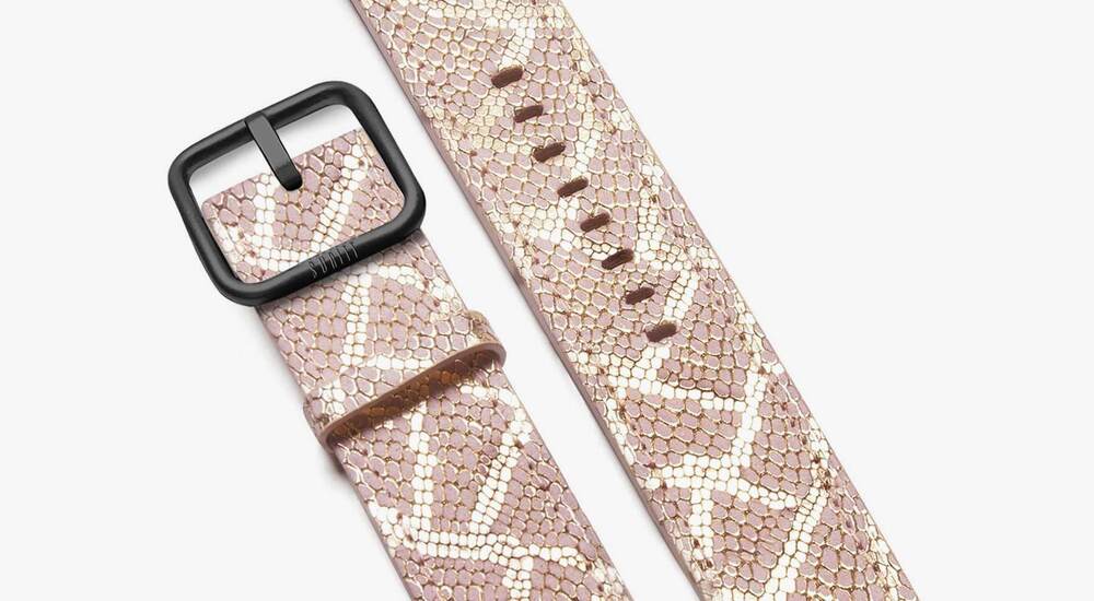 Pink band with snake print for apple watch - Paris