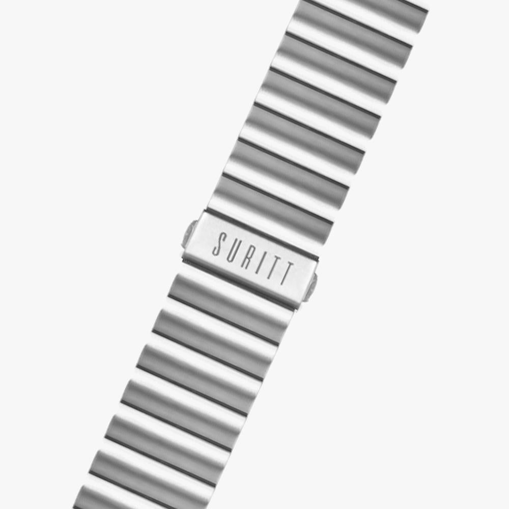 Silver stainless steel apple watch band- Suritt