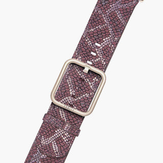 snake leather apple watch strap - Paris Burgundy