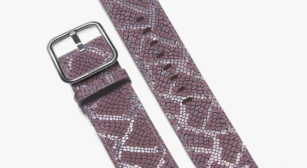 snake leather iwatch strap- Paris-Burgundy