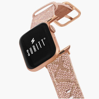 snake print apple watch strap- Paris Pink