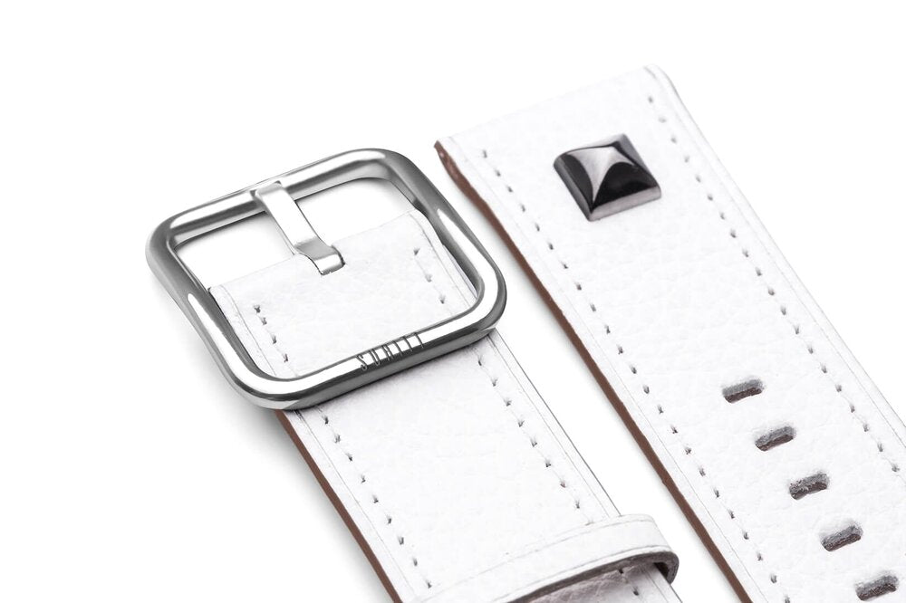 white leather apple watch band - Oslo